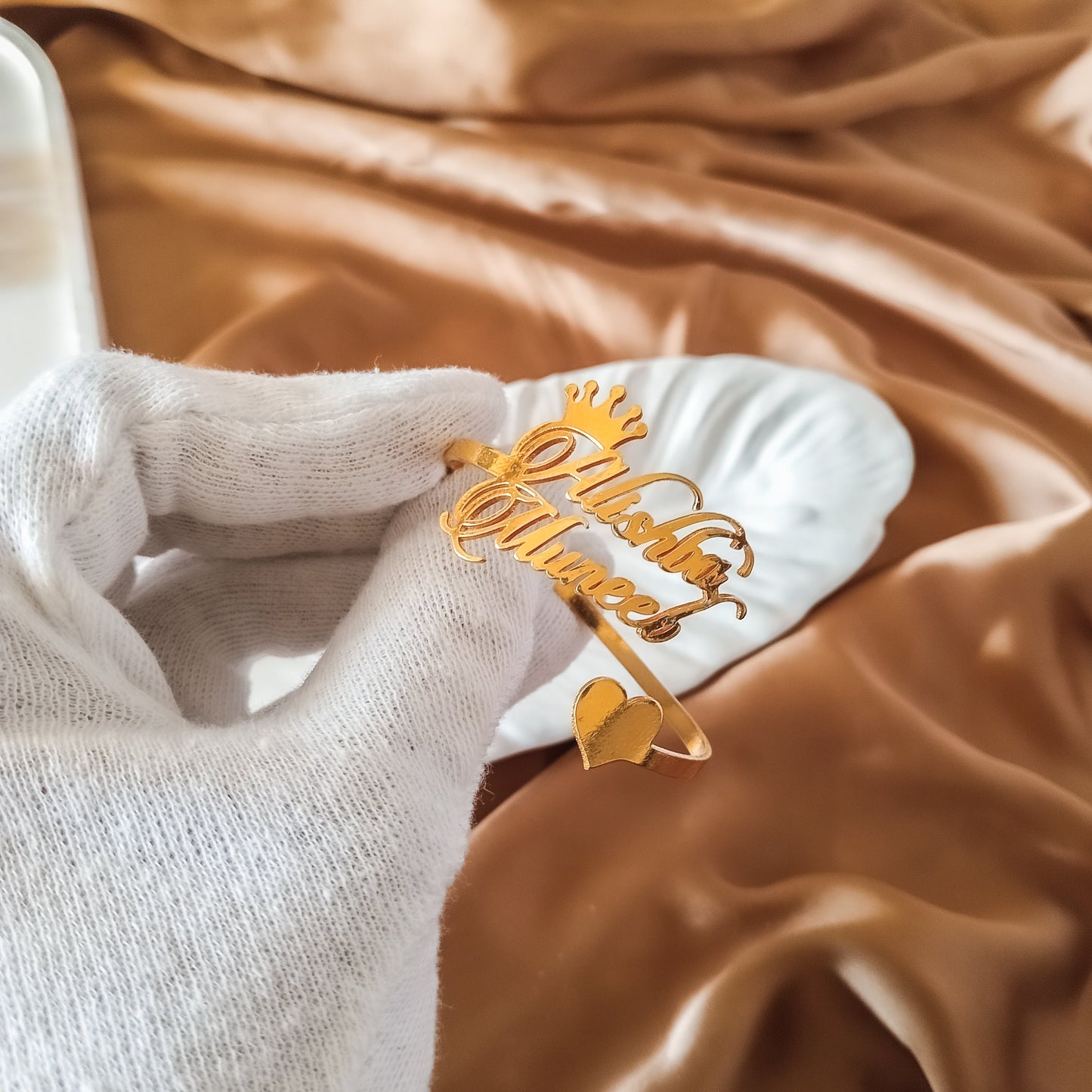 Personalized Cursive Crown Name Bangle
