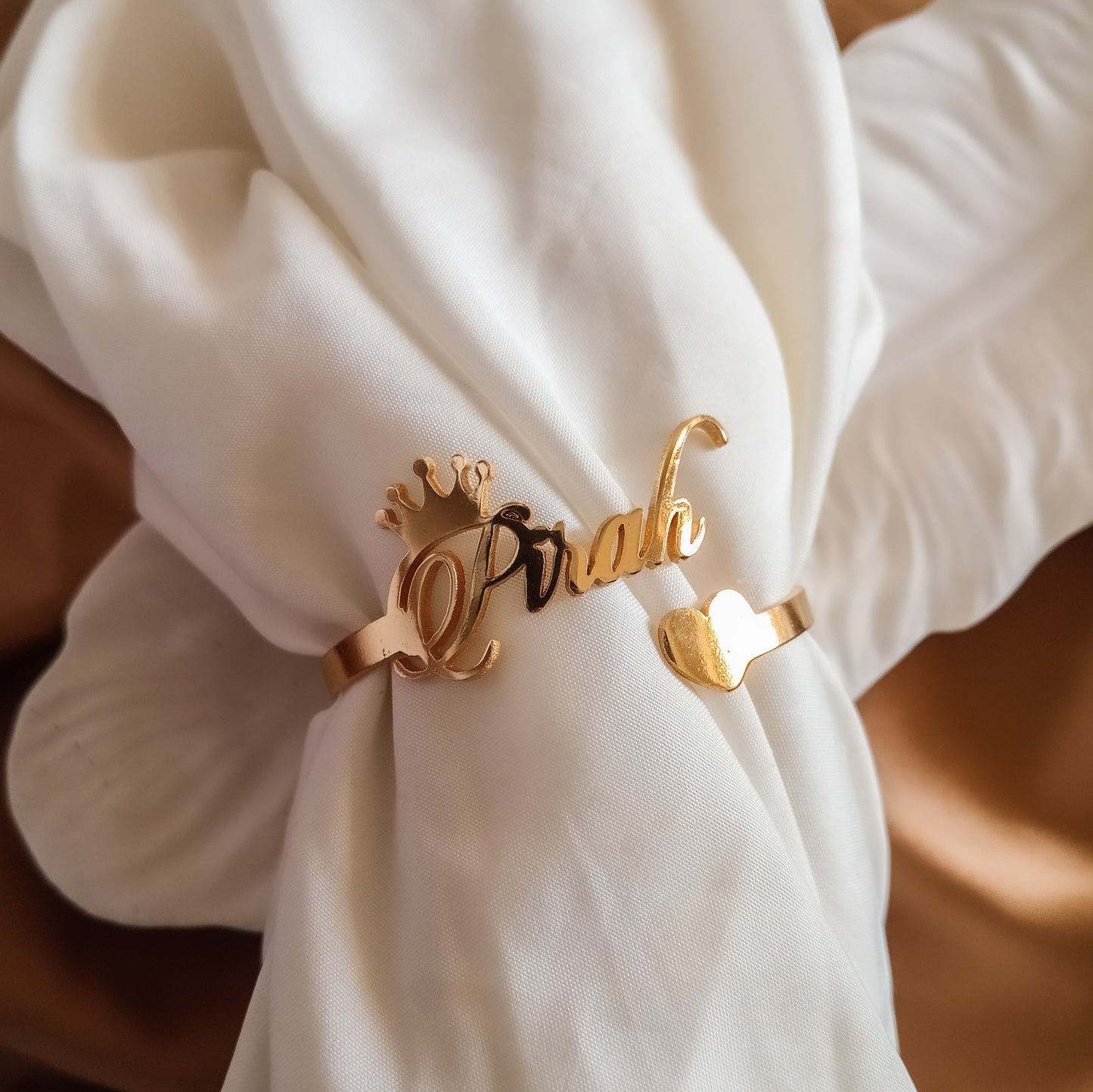 Personalized Cursive Crown Name Bangle