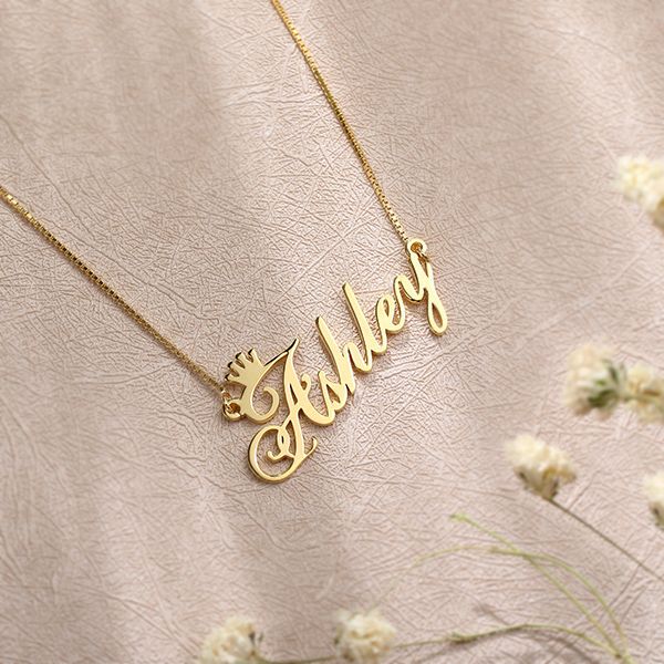 Crown name necklace