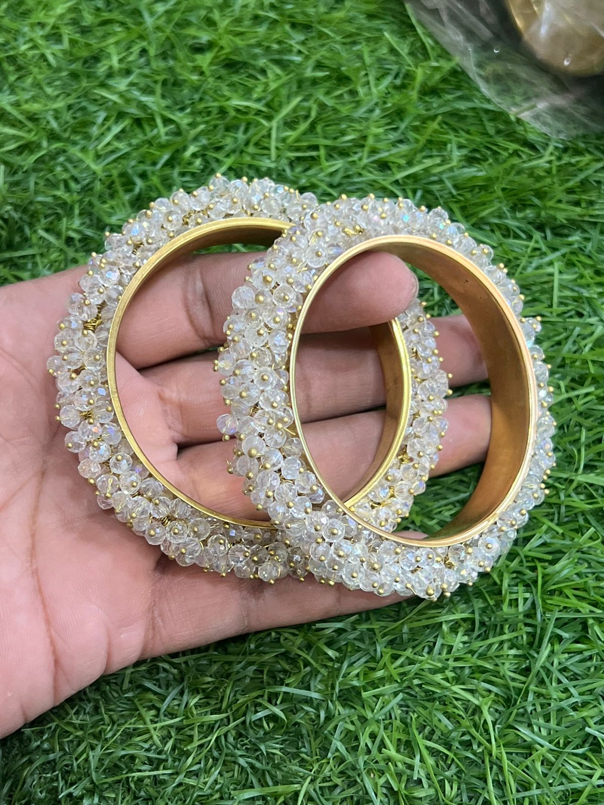 1.Crystal gajarah bangles.