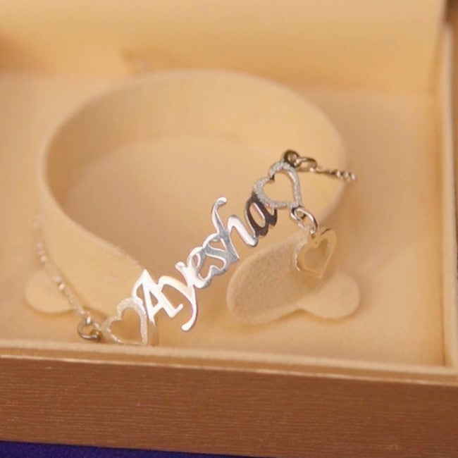 Personalized Crown Name Chain Bracelet